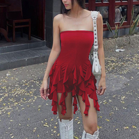 Black Ruffle Tassel Mini Dress - Thumbnail 4