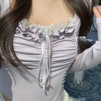 Purple Lace Crop Top  - Thumbnail 1