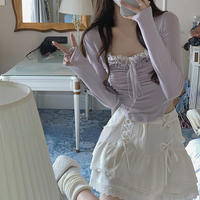 Purple Lace Crop Top  - Thumbnail 2