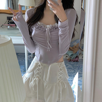 Purple Lace Crop Top  - Thumbnail 3