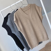 Grey Thick Knit Sweater Vest - Thumbnail 6