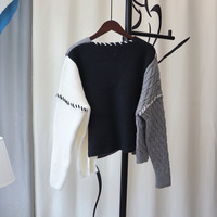 Grey Heart V Neck Patchwork Cardigan  - Thumbnail 7