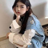 Blue Flower Crochet Sweater Vest  - Thumbnail 4