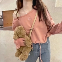 Pink Cat Embroidery Crop Sweater  - Thumbnail 1
