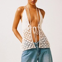 Crochet Front Tie Up Backless Vest - Thumbnail 3