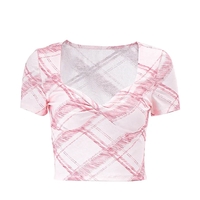 Pink Plaid Crop Top - Thumbnail 5