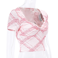 Pink Plaid Crop Top - Thumbnail 6
