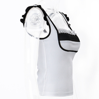 White & Black Patchwork Lace Square Neck Top - Thumbnail 6