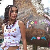 Cartoon Print Sleeveless Tank Top  - Thumbnail 2