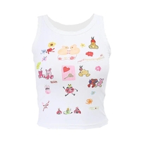 Cartoon Print Sleeveless Tank Top  - Thumbnail 5