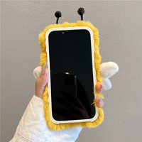 Honey Bee Fluffy Plush Phone Case For iPhone (iPhone 11-iPhone14) - Thumbnail 5