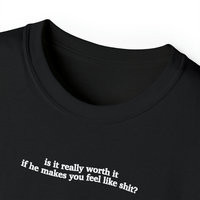 Free Shipping-IS IT REALLY WORTH IT IF HE MAKES YOU FEEL LIKE SHIT TEE - Thumbnail 4
