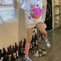 White Retro Cartoon Print Sweater  - Thumbnail 4