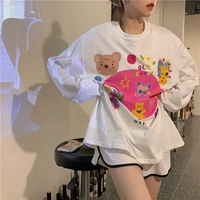 White Retro Cartoon Print Sweater  - Thumbnail 5