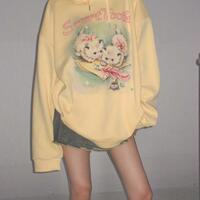 Yellow Kitten Print Sweater  - Thumbnail 2
