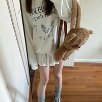 White Ballet Dancer Print Crewneck Sweater  - Thumbnail 1