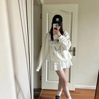 White Ballet Dancer Print Crewneck Sweater  - Thumbnail 3