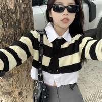 2PCS Stripe Sweater + White Shirt  - Thumbnail 2