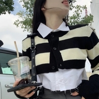 2PCS Stripe Sweater + White Shirt  - Thumbnail 3