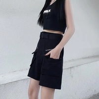 Black Cut Out Oversized Pocket Cargo Pants - Thumbnail 1