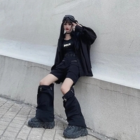 Black Cut Out Oversized Pocket Cargo Pants - Thumbnail 5