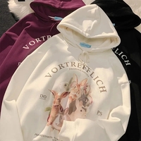 Rabbit Print Oversized Hoodie  - Thumbnail 3