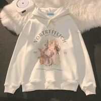 Rabbit Print Oversized Hoodie  - Thumbnail 7