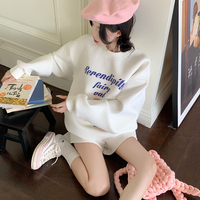 Bear Bow Letter Print Loose Sweatshirt  - Thumbnail 6