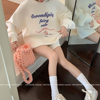 Bear Bow Letter Print Loose Sweatshirt  - Thumbnail 7