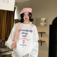 Bear Bow Letter Print Loose Sweatshirt  - Thumbnail 8