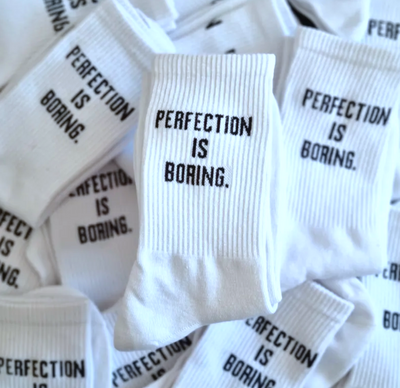 Free Shipping-PERFECTION IS BORING SOCKS