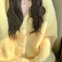 Butter Yellow Fuzzy Cardigan - Thumbnail 2