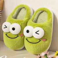 FREE SHIPPING Kawaii Frog Fuzzy Slippers - Thumbnail 4