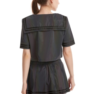 Jk uniform suit personalized colorful reflective school uniform sailor suit pleated skirt