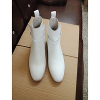 Handmade White Leather Classic Jodhpur Dress Boot - Thumbnail 3