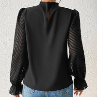 Elegant Temperament Black Long Sleeved Shirt - Thumbnail 2