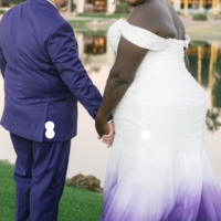 Plus Size Wedding Dresses Bridal Gown Gradient White Purple - Thumbnail 1