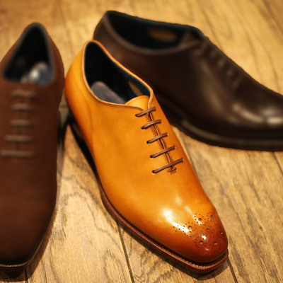 Men's tan brown brogue dress handmade shoes - Thumbnail 1