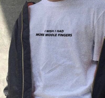 Free Shipping-I WISH I HAD MORE MIDDLE FINGERS TEE
