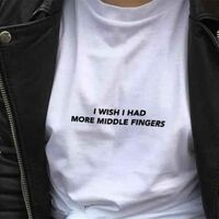 Free Shipping-I WISH I HAD MORE MIDDLE FINGERS TEE - Thumbnail 1