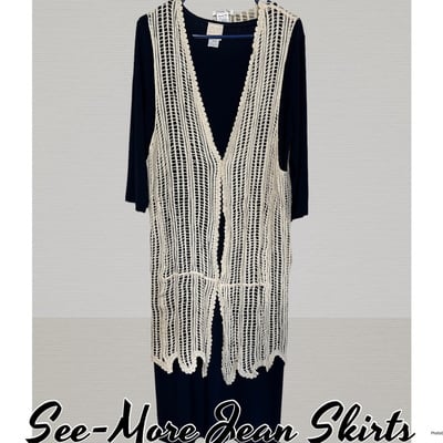 Crochet layering vest-cream