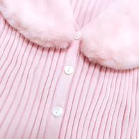 Pink Faux Fur Collar Long Sleeve Shirt  - Thumbnail 6
