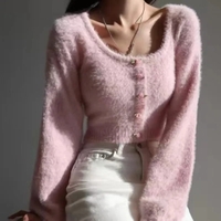 Fluffy Pink Rose Cardigan  - Thumbnail 2