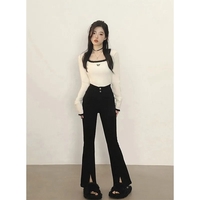 Black Bow Fluffy Square Collar Jumper  - Thumbnail 4
