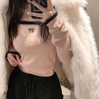 Black Bow Fluffy Square Collar Jumper  - Thumbnail 7