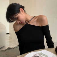Halter Cut Out Knit Sweater  - Thumbnail 1