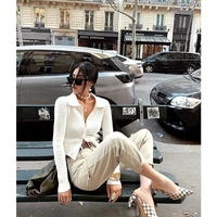 Blue Double Zipper Ribbed Jacket  - Thumbnail 2