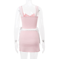 2PCS Sweet Pink Bow Sleeveless Lace Top + Skirt - Thumbnail 8