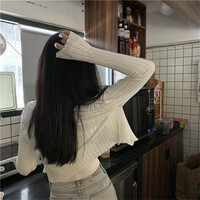2PCS Tube Top + Ribbed Knit Cardigan - Thumbnail 6
