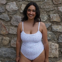 Vintage Floral Fruit Print One Piece Swimsuit  - Thumbnail 1